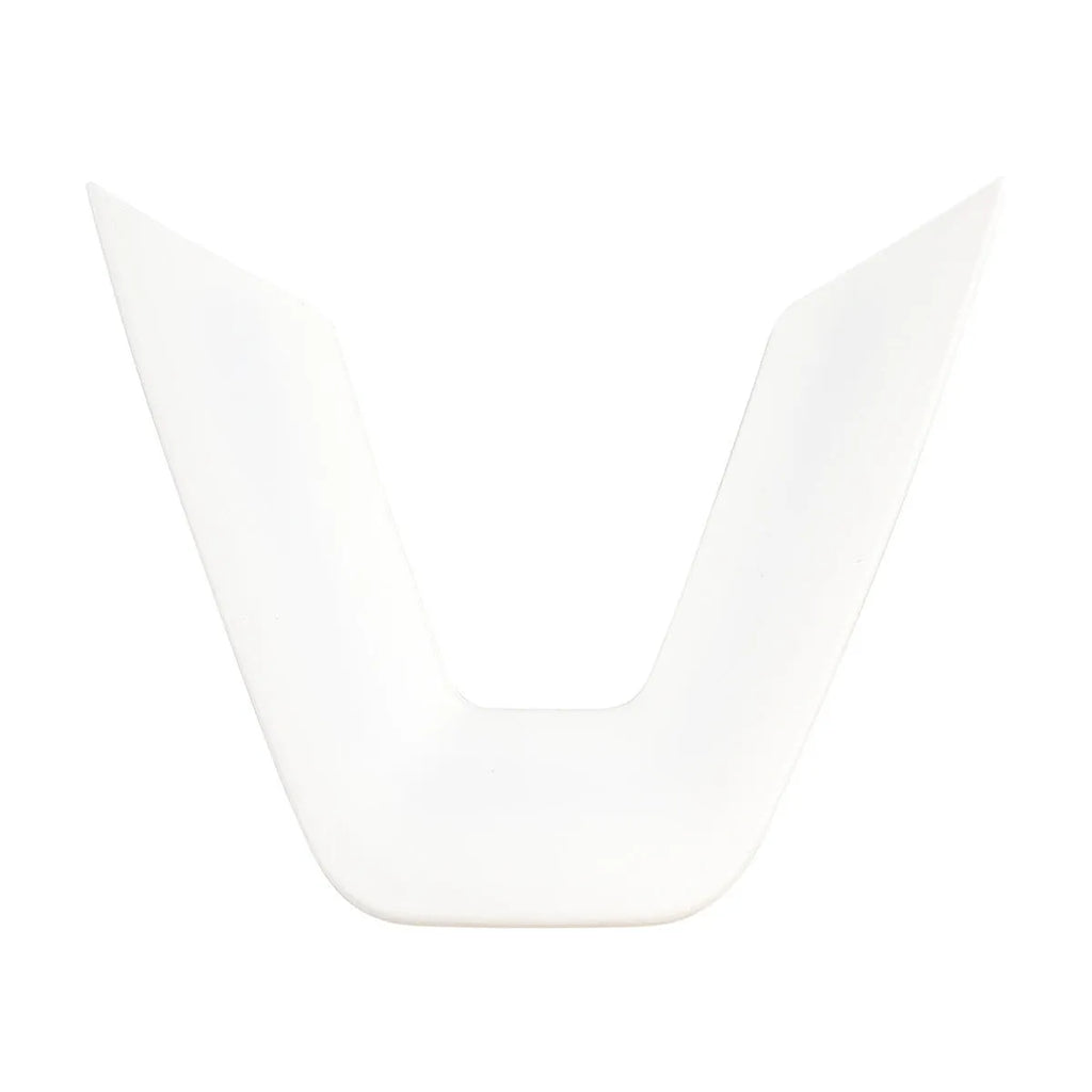 White steering wheel protective patch with decorative shell design on car steering wheel