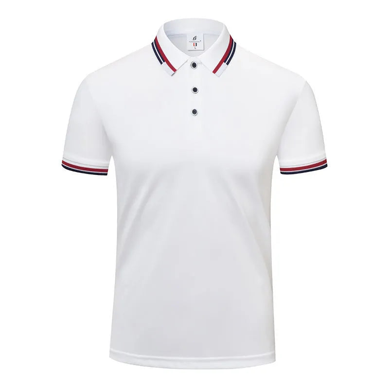 190g ice cotton lapel short sleeve men's top in bean green, front view