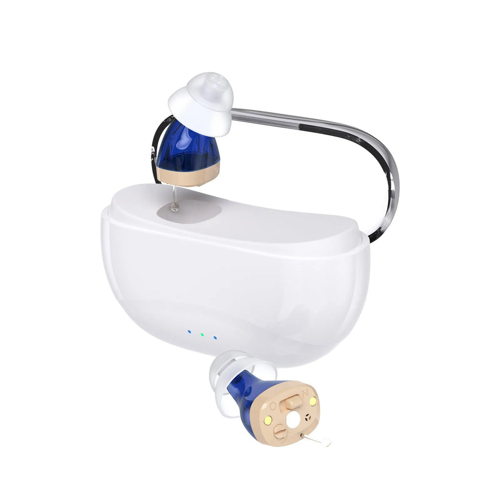 Digital hearing aid for elderly invisible noise reduction Type-C rechargeable red colour single machine