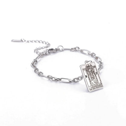 12 Tarot Card Series Stainless Steel Bracelet with 18K Gold Plating