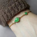 Retro-style yellow gold electroplated copper bracelet for unisex wear.