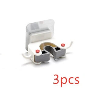 Adhesive Wall-Mounted Mop and Broom Holder with Double-Hook Design for Organizing Cleaning Tools