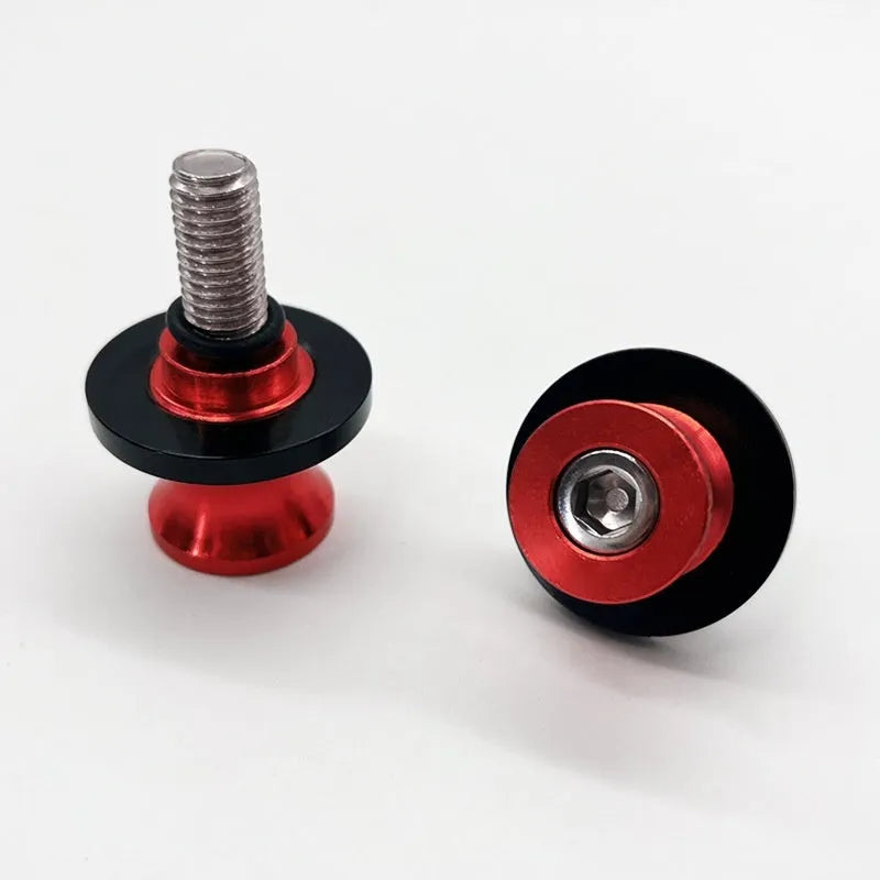 Aluminium alloy CNC-machined frame screw for motorbike parking lift in gold colour side view