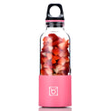 Bingo portable mini juicer 500ml USB charging blending cup in pink with food grade silicone seal