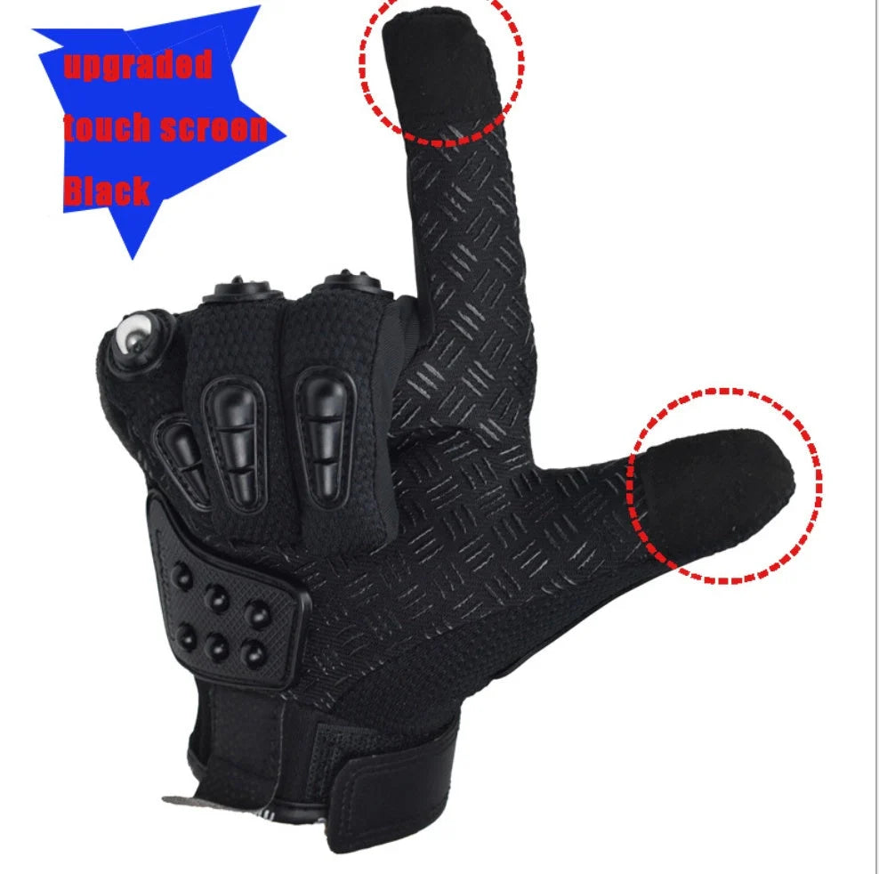 Alloy protective off-road motorcycle gloves with anti-skid palm design