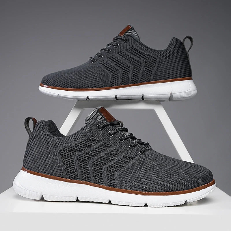 Men's lace-up mesh sneakers in various colours for casual and sports wear