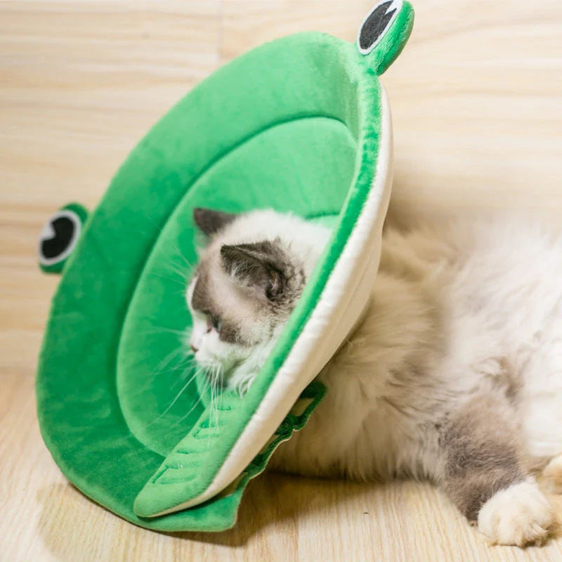 Cozy Recovery Collar with Cartoon Frog Design for Dogs and Cats