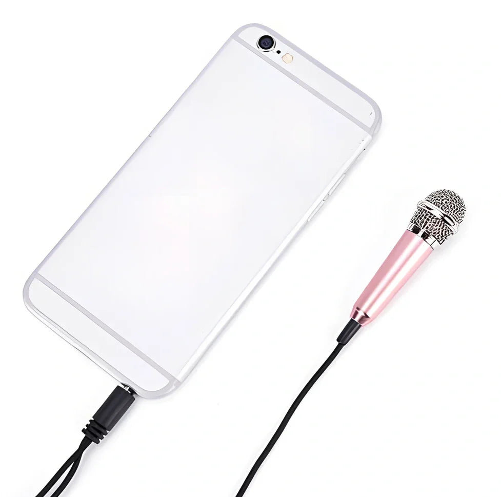 Blue omnidirectional headset microphone with 145m cable for mobile phone recording, wired single unit