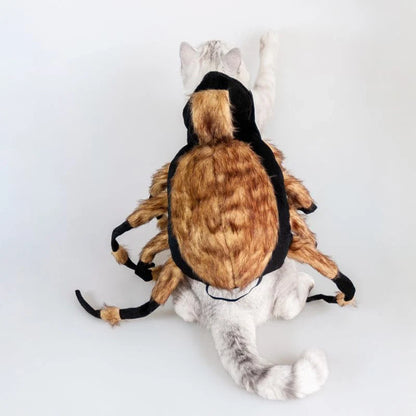Black spider costume for pets with 8 legs and adjustable straps