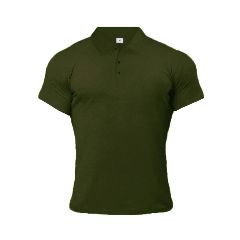 Men's slim fit cotton polo shirt for summer sports in various colours