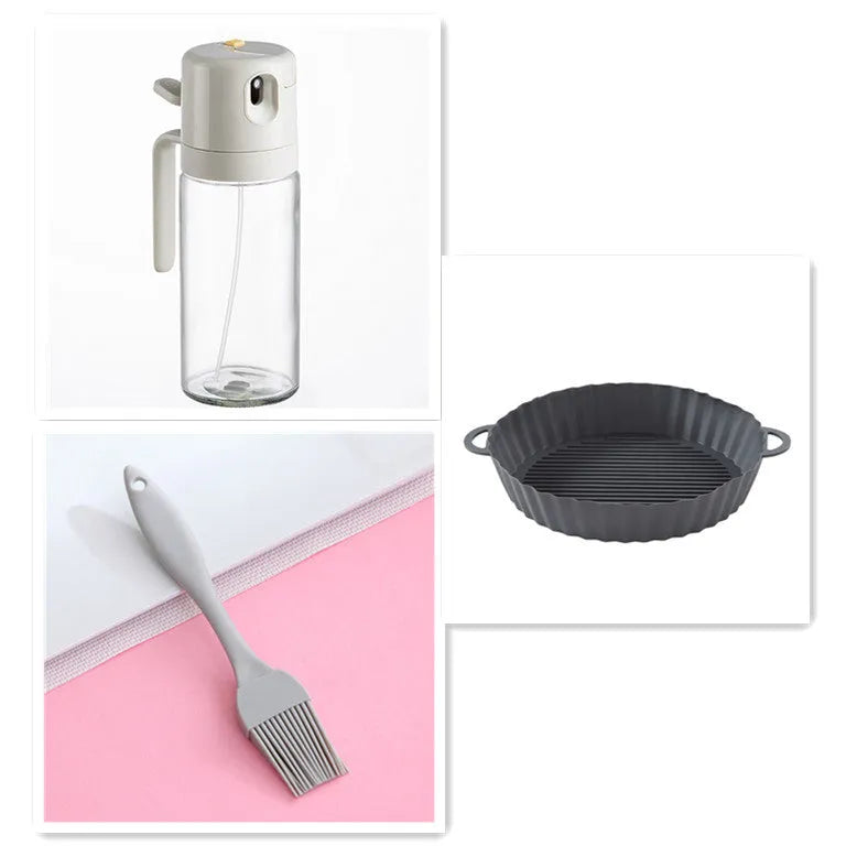 550ml warm grey glass cooking oil sprayer bottle with switchable pouring and spraying cover