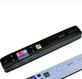 Mini handheld wireless scanner with colour screen, WiFi function, buggy bag, and charging cable in white or black