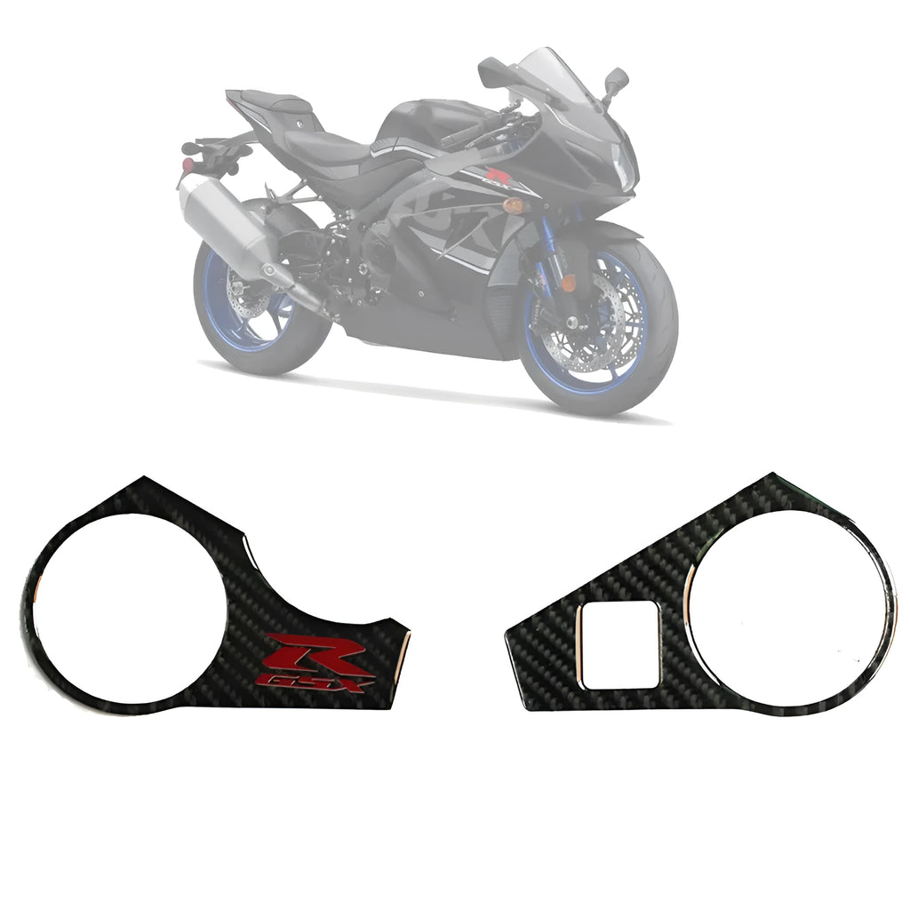Black carbon fibre style adhesive motorcycle sticker for SUZUKI GSXR1000 L1 upper plate.