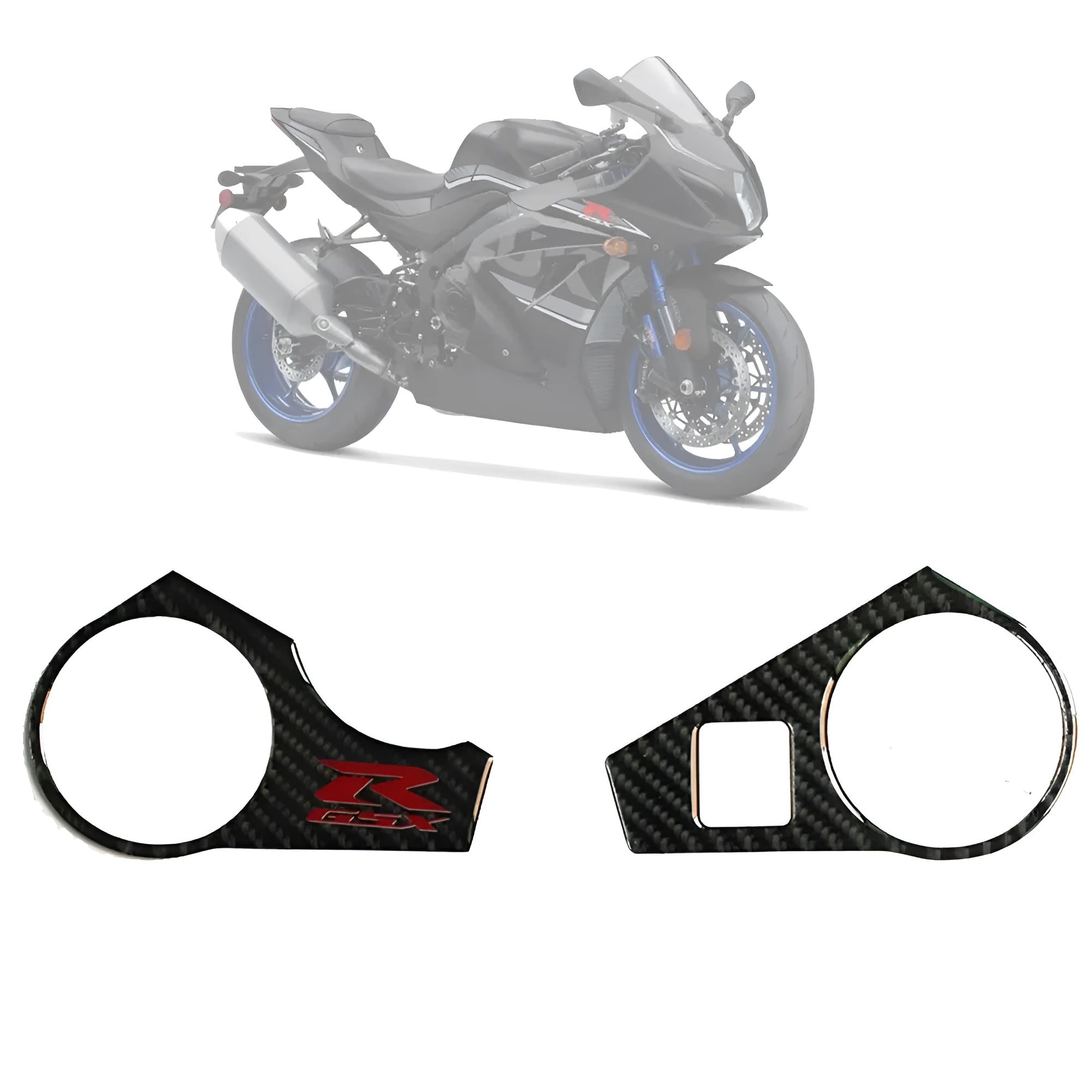 Black carbon fibre style adhesive motorcycle sticker for SUZUKI GSXR1000 L1 upper plate.