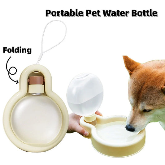 500ml portable pet water bottle with foldable drinking bowl for dogs and cats