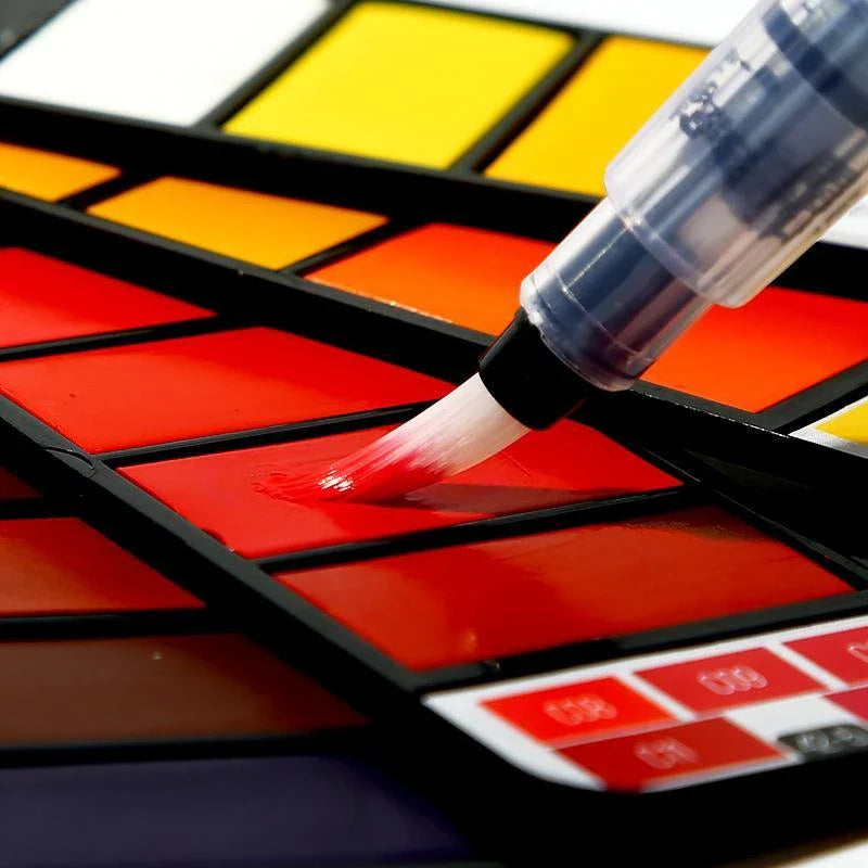 Vibrant watercolour paint set with folding travel palette, water brush pen, and 42 rich, blendable pigments for Kiwi artists