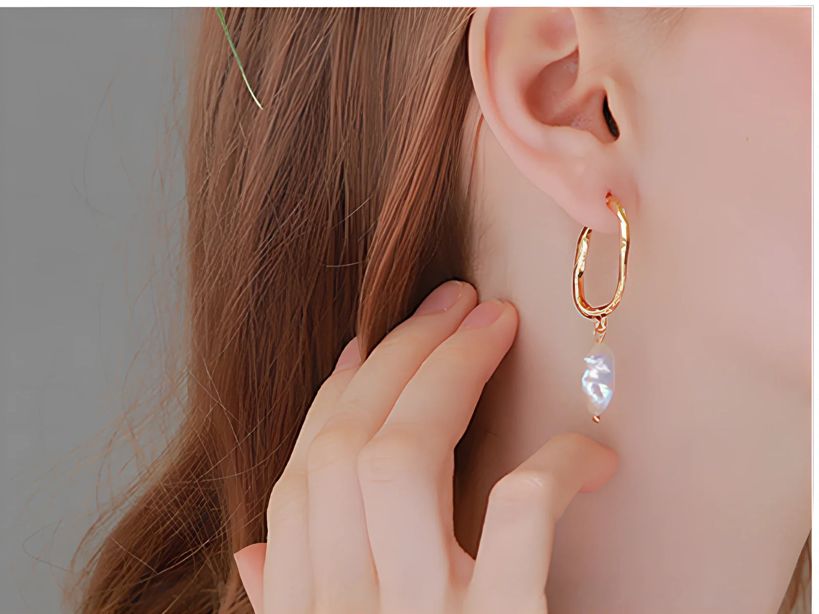 Gold electroplated pearl earrings with 12mm pearls and butterfly clasps