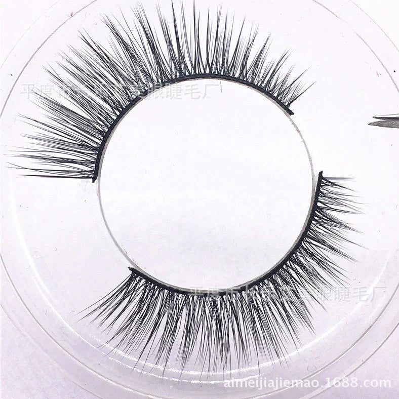 3D-16 mink hair false eyelashes with natural eye tail elongation and cotton terminals