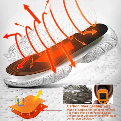 USB heated insoles for winter warmth in boots and sneakers, adjustable heat settings