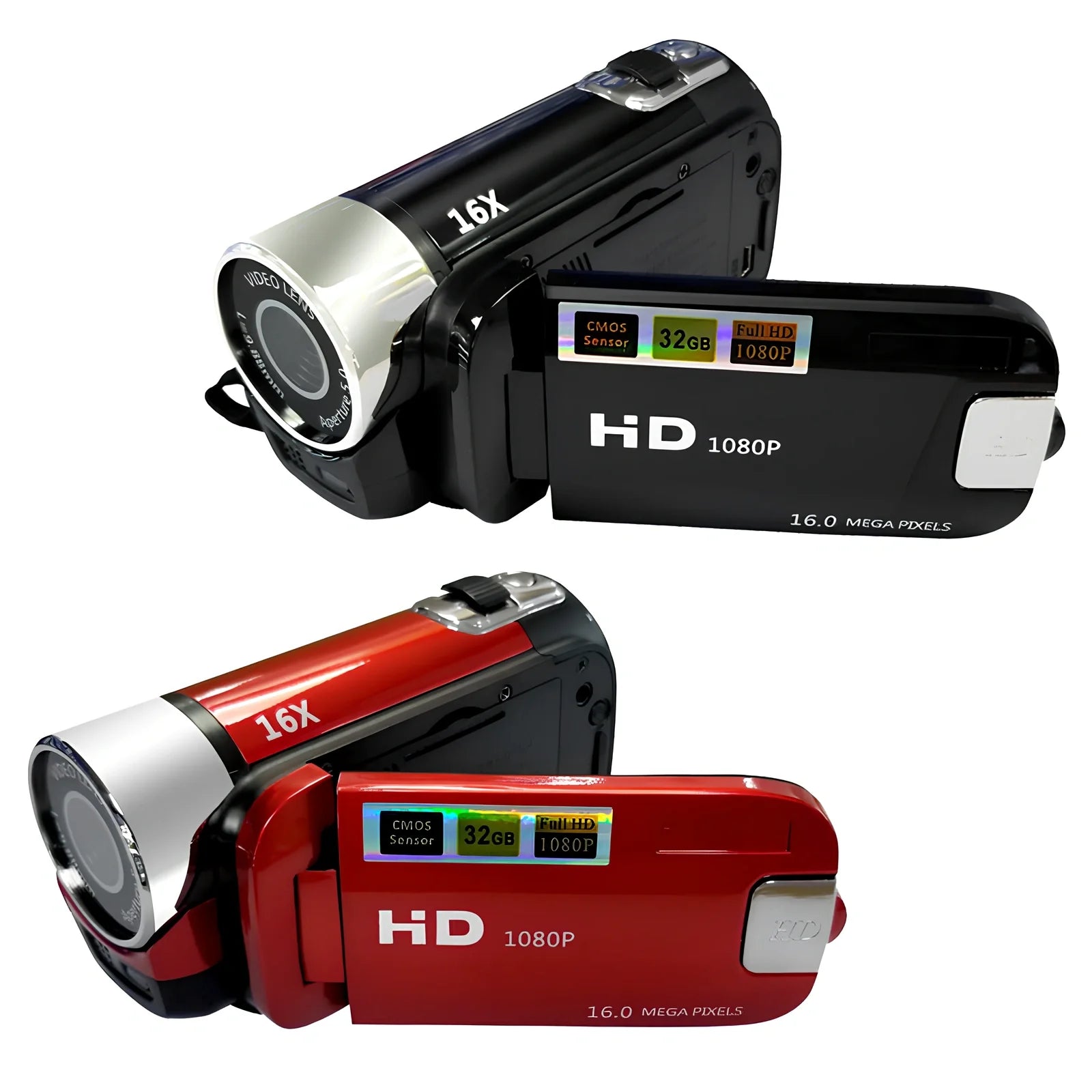 16 million pixel HD digital camera with 2.7-inch LCD screen showing image preview