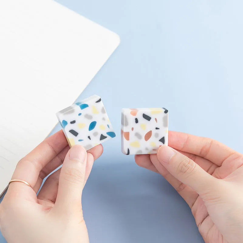 Small white PVC yuhua stone eraser 36mm square for student art drawing corrections
