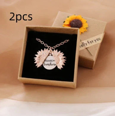 Radiant sunflower pendant necklace in various colors and quantities