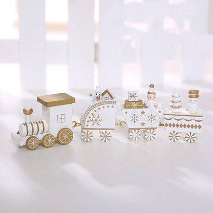 Wooden Christmas train set in various colours for festive decor