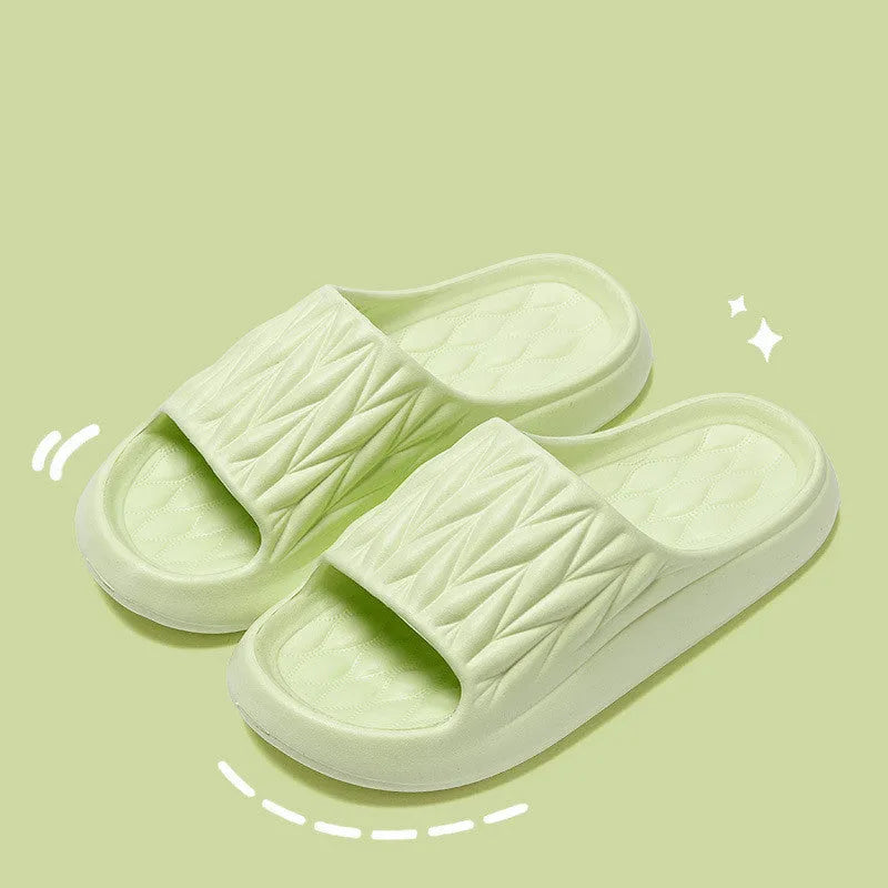 Leaf texture design EVA household slippers in various colours with non-slip and anti-odor features
