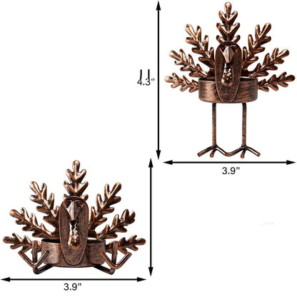 Retro iron turkey candlestick for festive decor with tea light holder