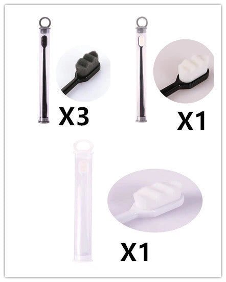 Ultra-fine nylon toothbrush with super soft 2.3cm bristles for sensitive gums