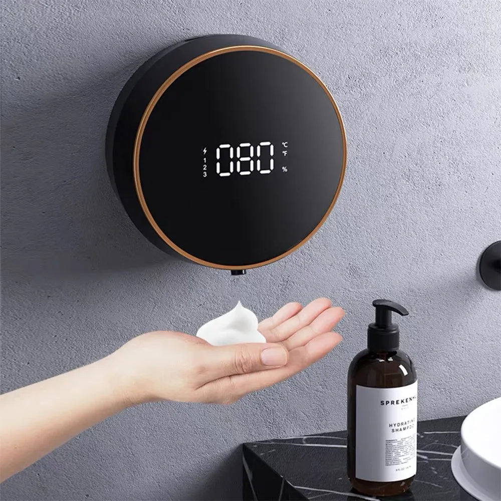 Smart automatic sensing foam dispenser with USB charging port and wall mounting bracket