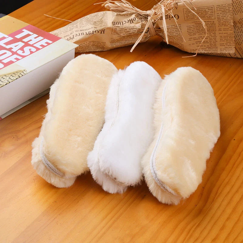 Winter sheepskin insoles with wool layer for warmth and comfort