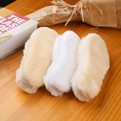 Winter sheepskin insoles with wool layer for warmth and comfort