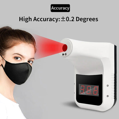 Wall-mounted non-contact infrared thermometer with digital display and fever alarm