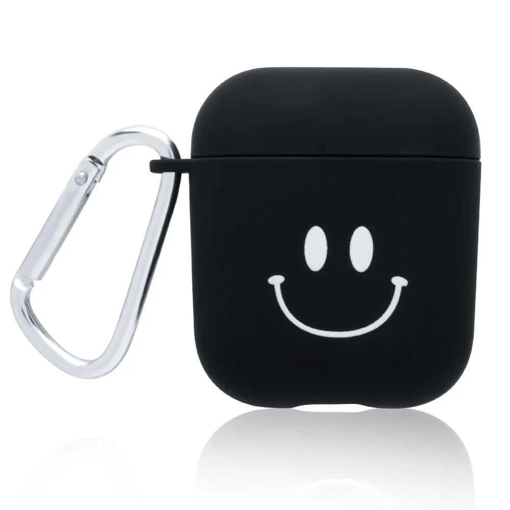 Apple AirPods PC back cover case with decorative designs in black and pink colours