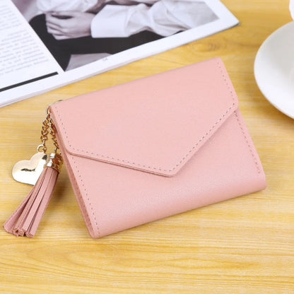 Ladies PU leather long hair ball bow purse with magnetic buckle in various colours