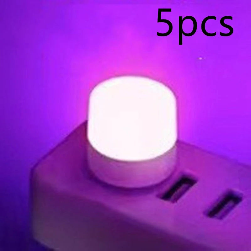 Compact USB LED night light in multiple colours for eye protection and portable use