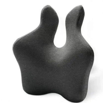 Bamboo charcoal memory foam lumbar support cushion in dark grey