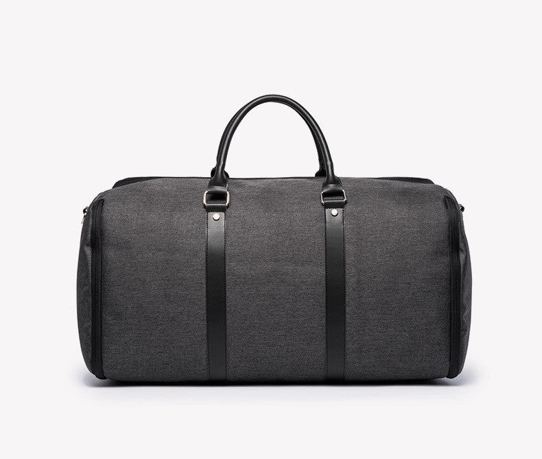 Large-capacity multi-function suit bag for gym and leisure, available in black and grey