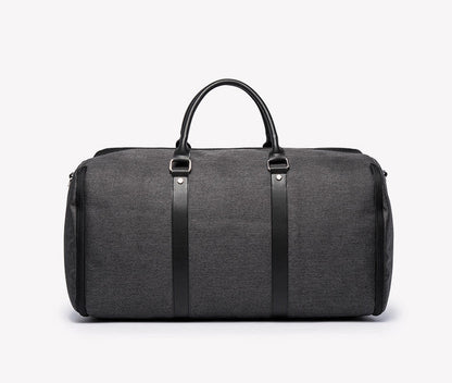 Large-capacity multi-function suit bag for gym and leisure, available in black and grey