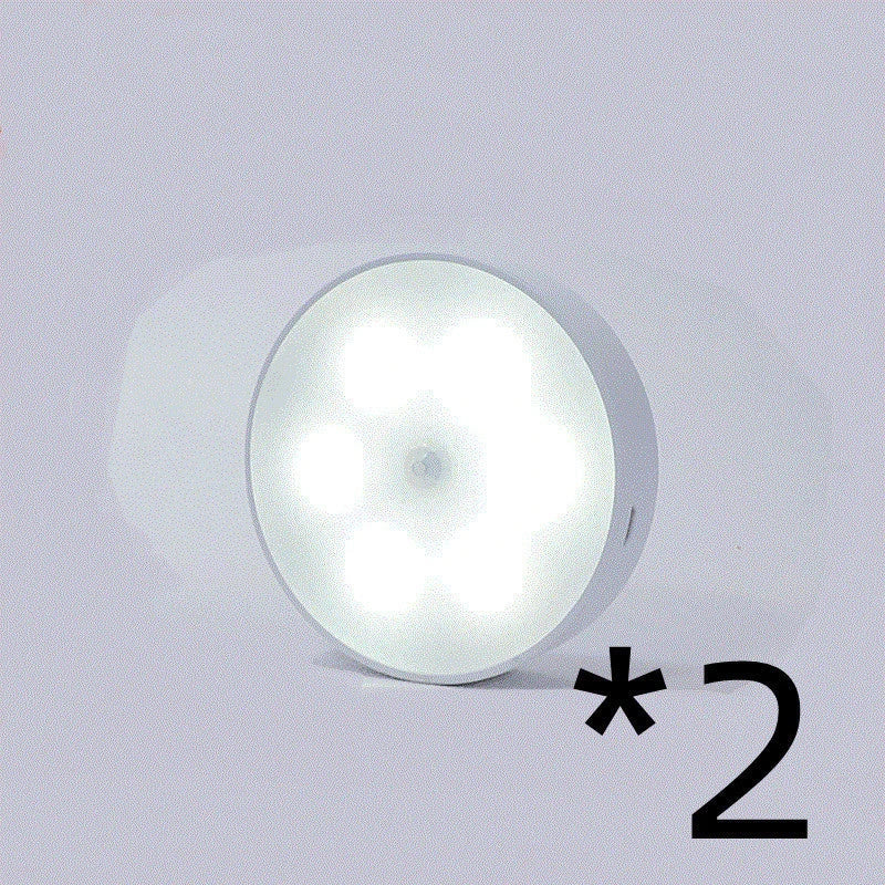 USB rechargeable motion sensor LED puck light for cabinets and night use