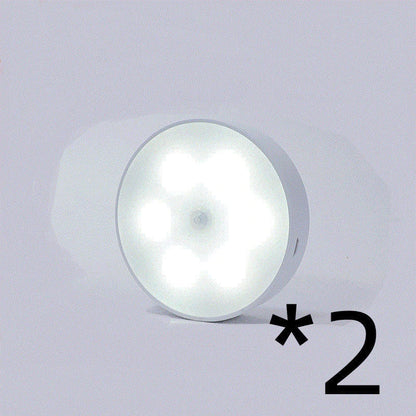 USB rechargeable motion sensor LED puck light for cabinets and night use
