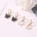 Women's colourful acrylic butterfly earrings with alloy frame in blue colour option 11536