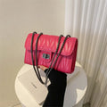 Women's retro textured diamond pattern PU leather small crossbody bag in beige colour.