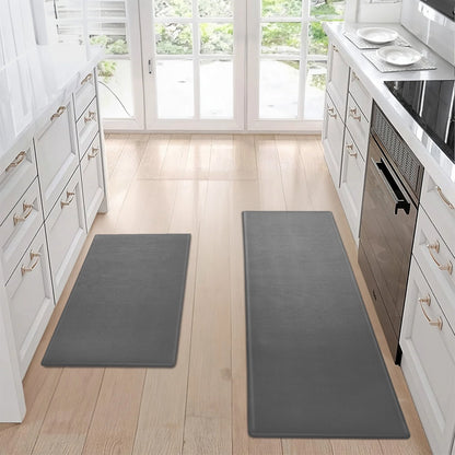 Non-slip kitchen floor mat set in grey, waterproof and easy to clean, dimensions 44x13x13cm