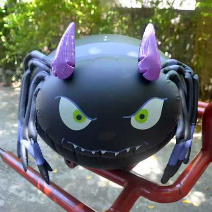 60cm orange inflatable pumpkin decoration with black spider attached for Halloween displays