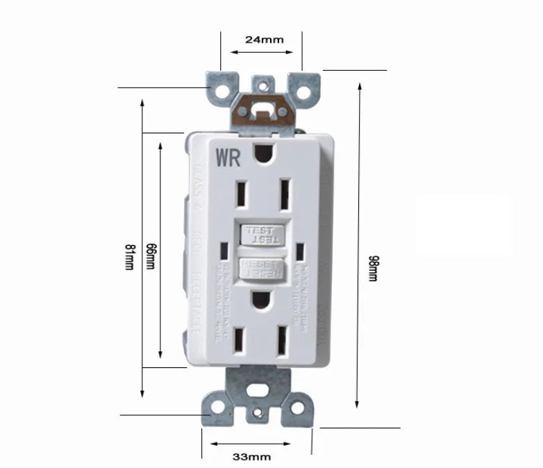 American Standard LTG20WR fault grounding protector socket with 6 holes, plastic, 20A rating