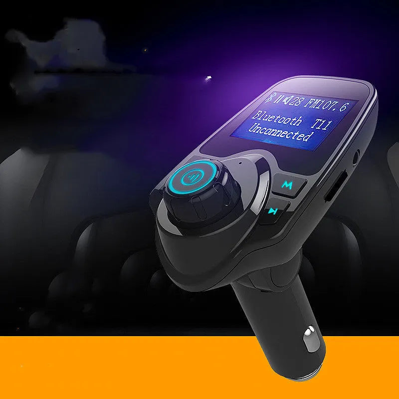 Black G7 car Bluetooth hands-free kit with FM transmitter and USB charging port
