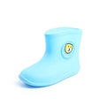 Children's short non-slip waterproof PVC rain boots in cartoon colours, yellow pink and blue options