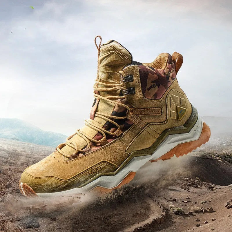 Waterproof non-slip high top hiking shoes for men and women in carbon black colour